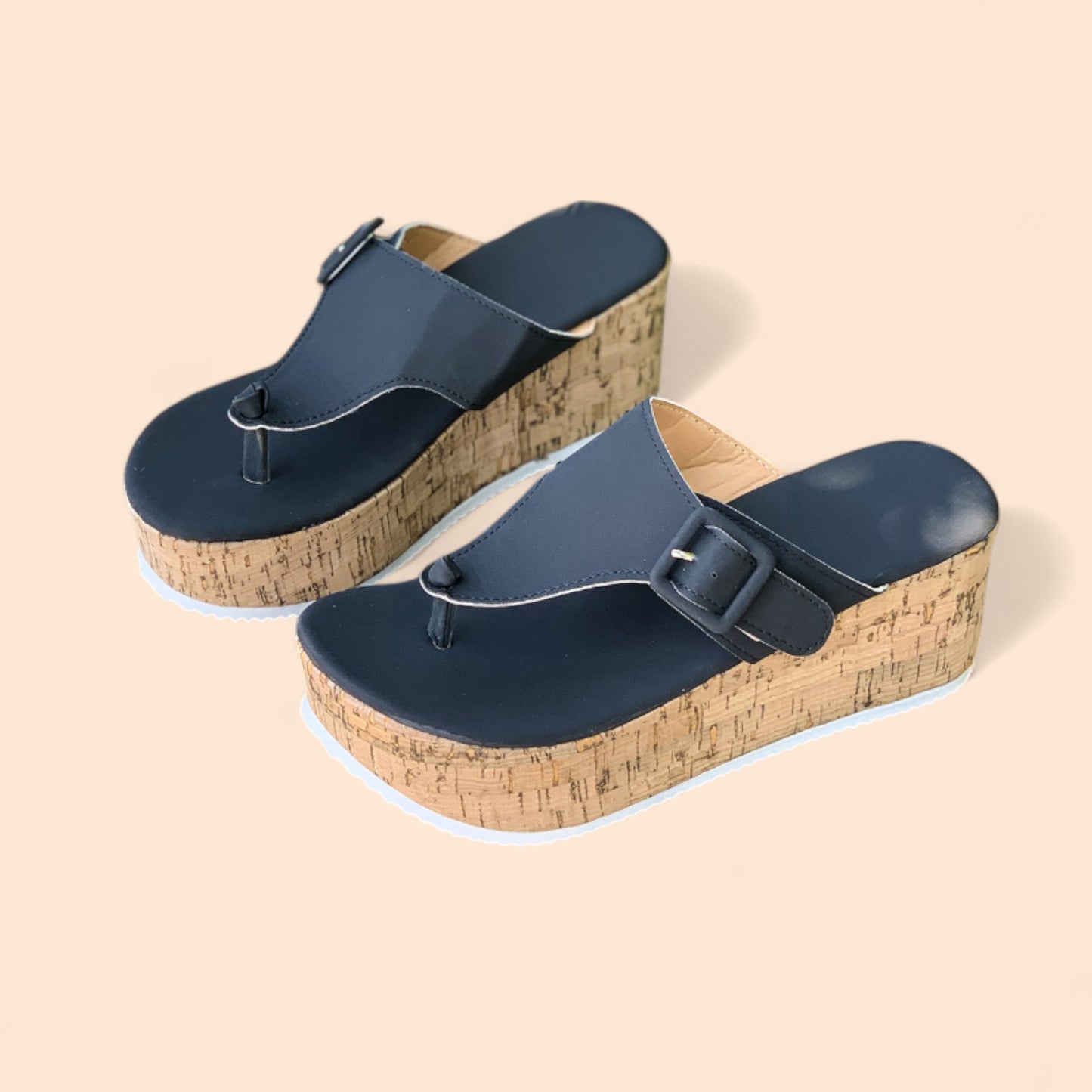 Chanclas Negras Plataforma Brisa Chic