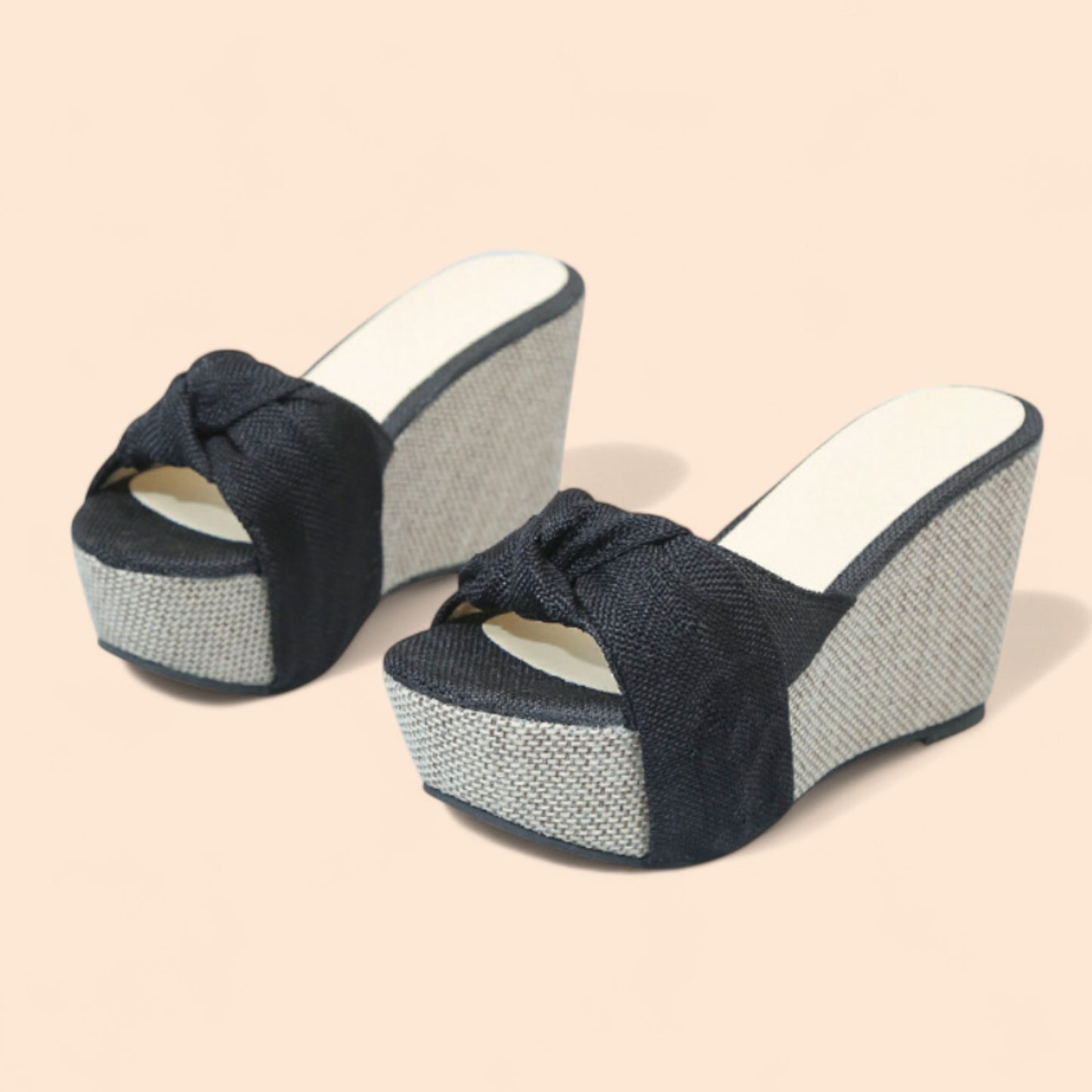 Sandalias Negras Plataforma Aura Natural