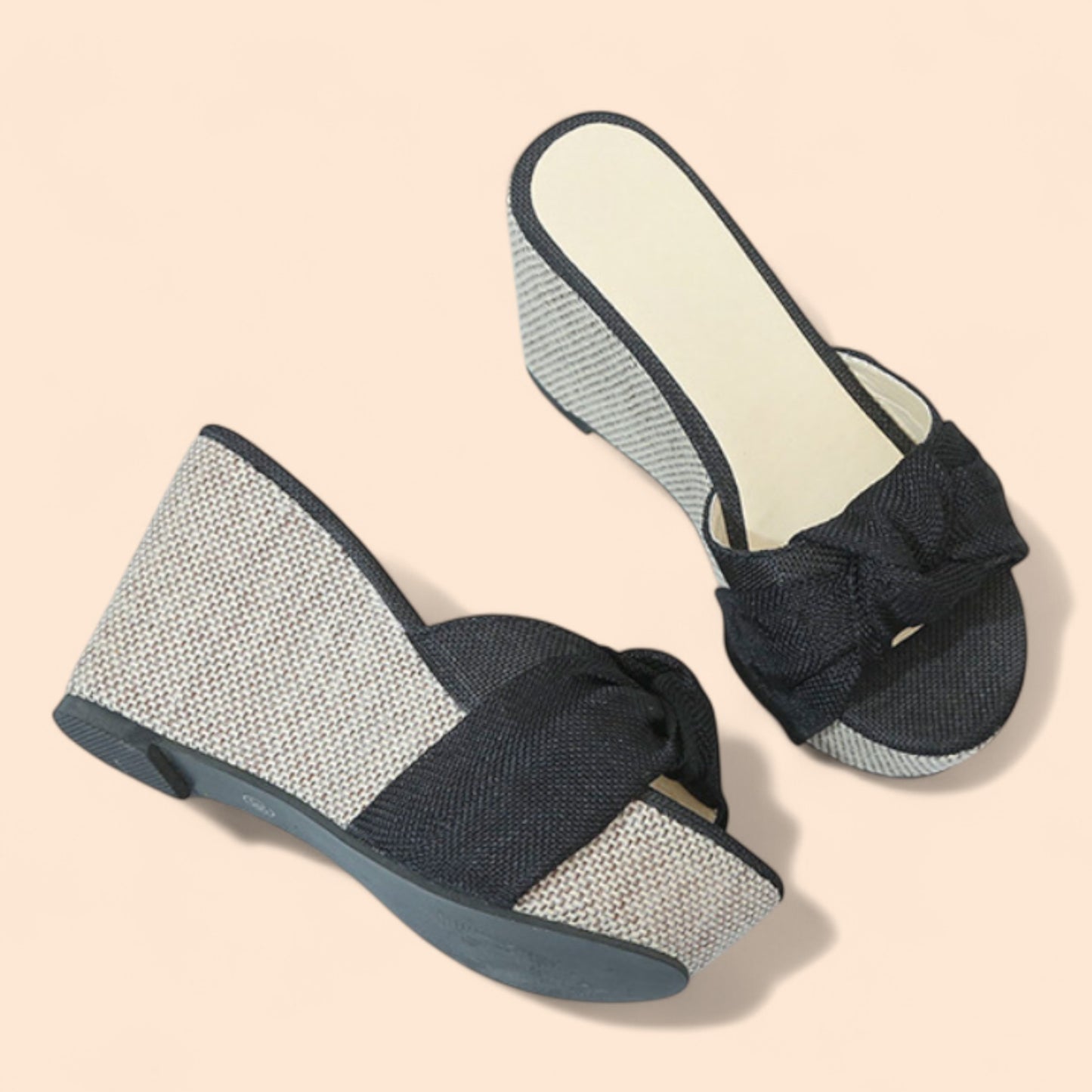 Sandalias Negras Plataforma Aura Natural