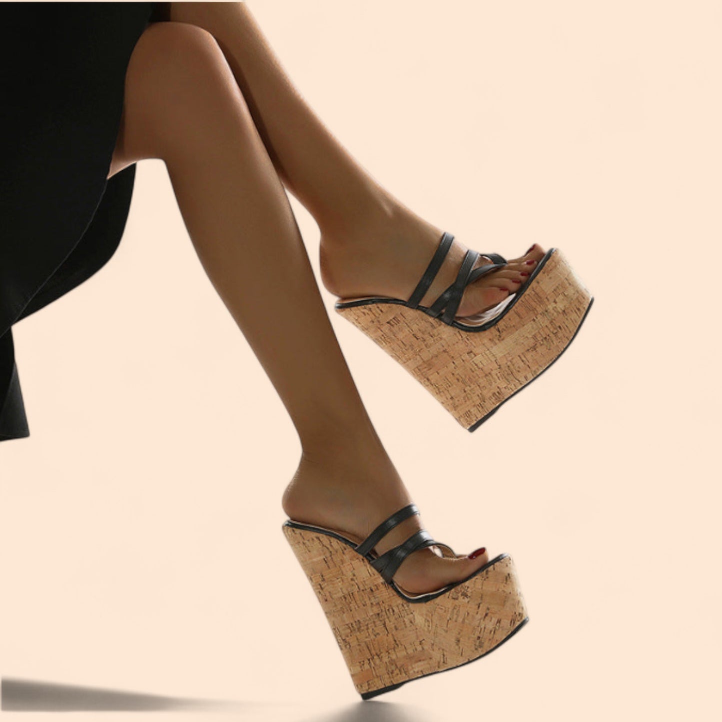 Sandalias Negras Plataforma Audacia