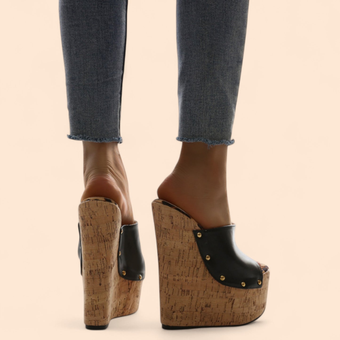 Sandalias Negras Plataforma Altanera
