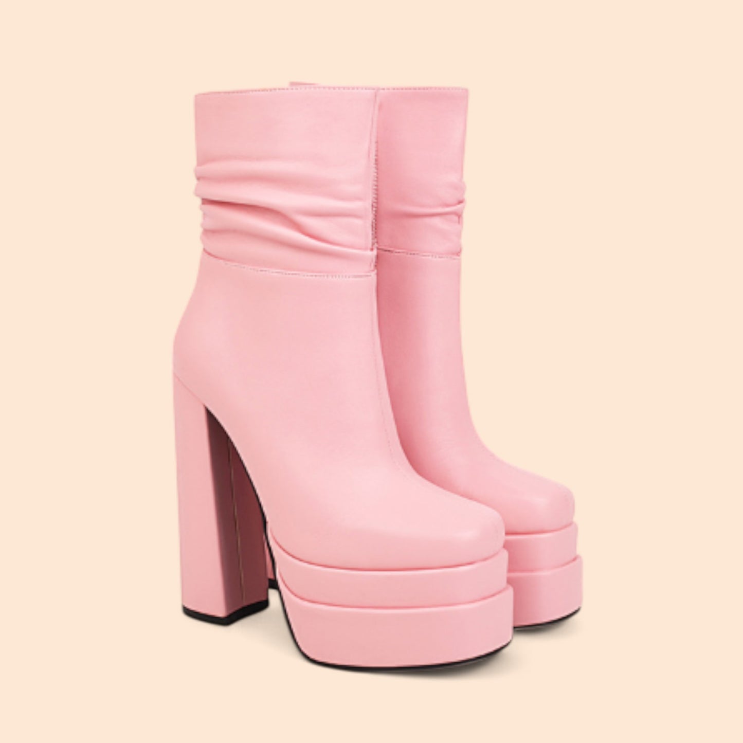 Botines Rosas Plataforma Diva Rosa
