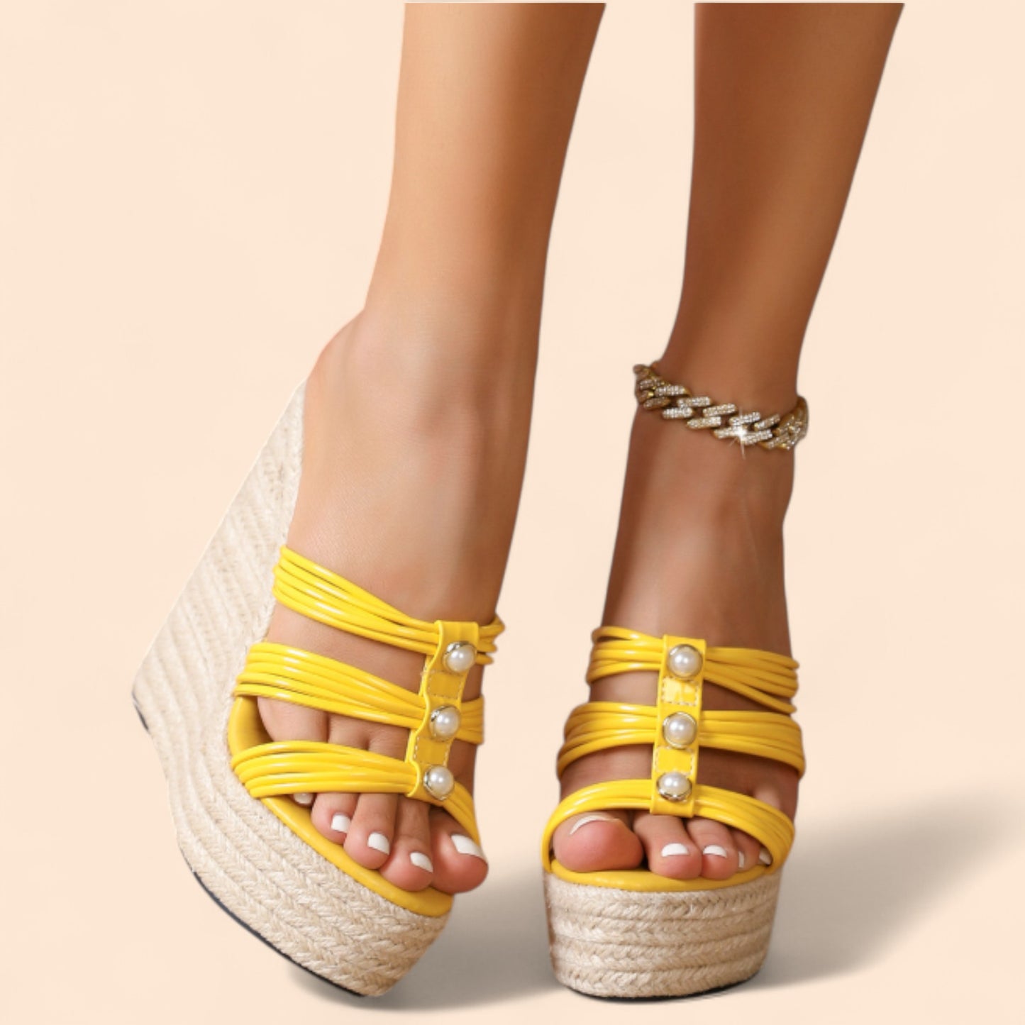 Sandalias Amarillas Plataforma Pasión Elevada