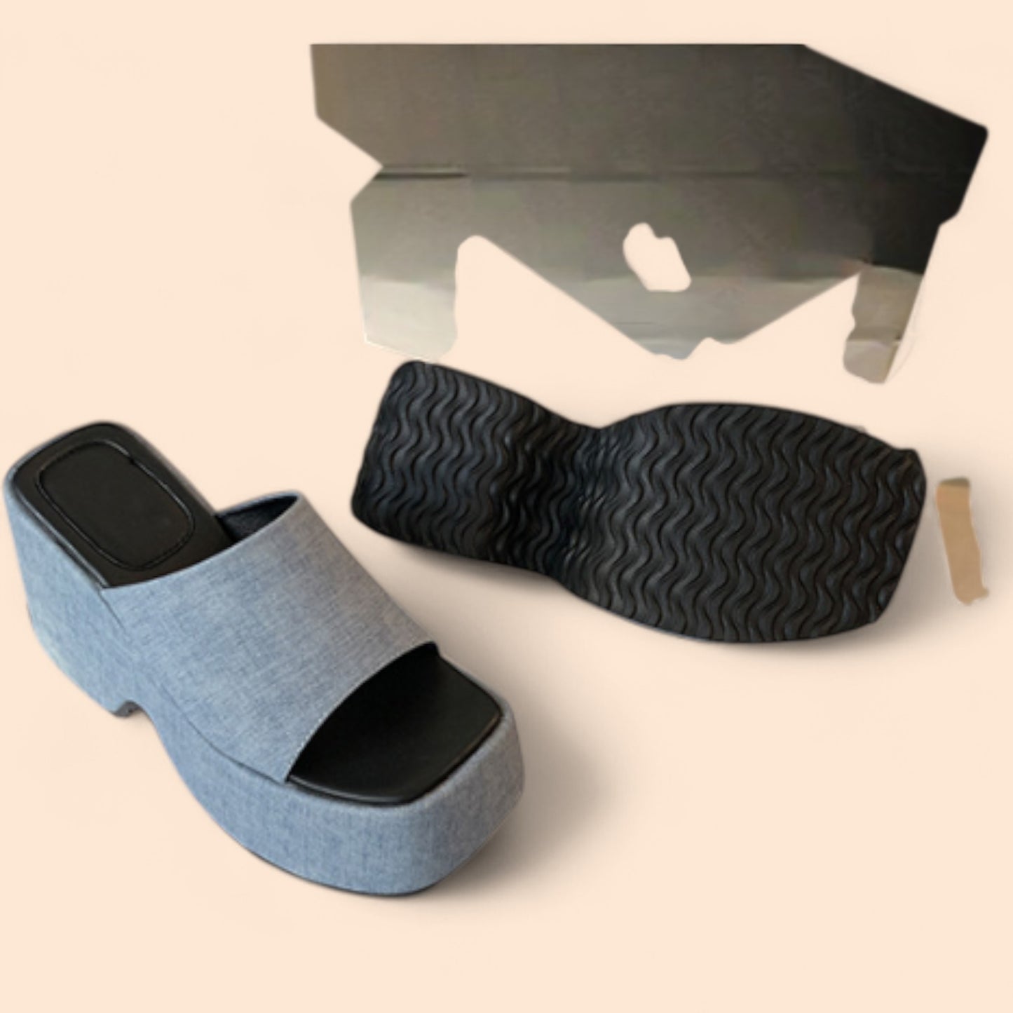 Sandalias Azules Plataforma Marina Retro