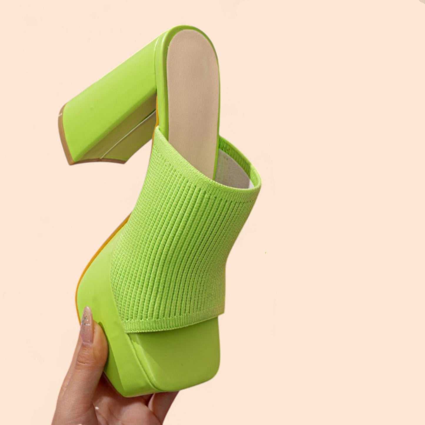 Sandales à plateforme vert citron