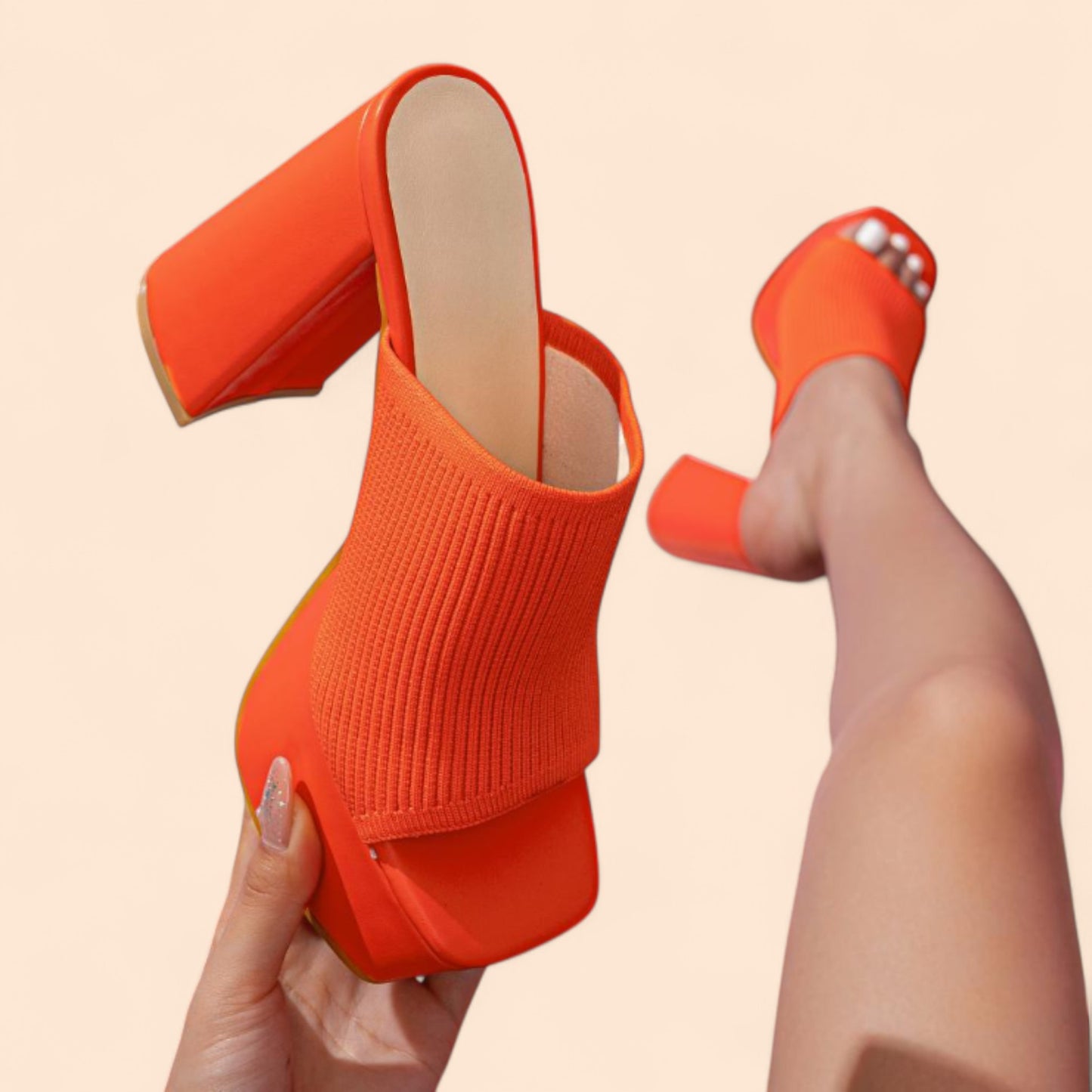 Sandalias Plataforma Naranjas Marina Boom