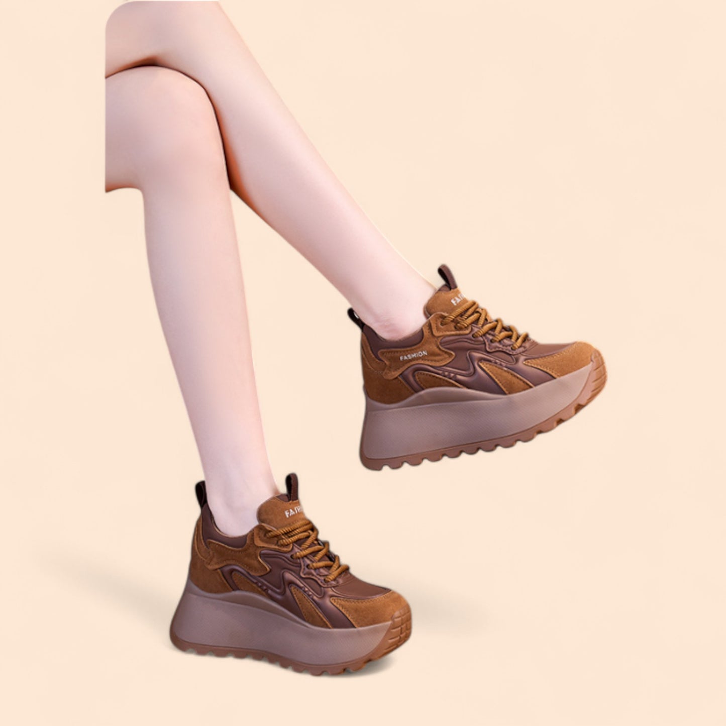 Brown Platform Sneakers Urban Coffee