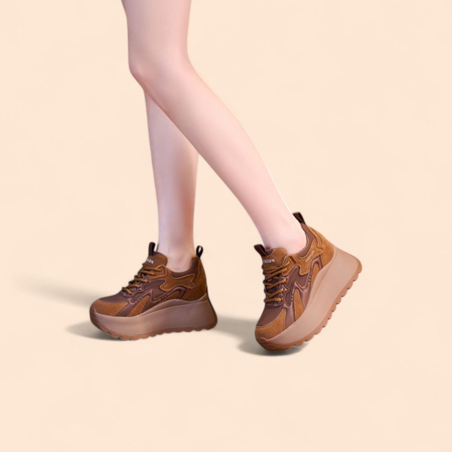 Brown Platform Sneakers Urban Coffee