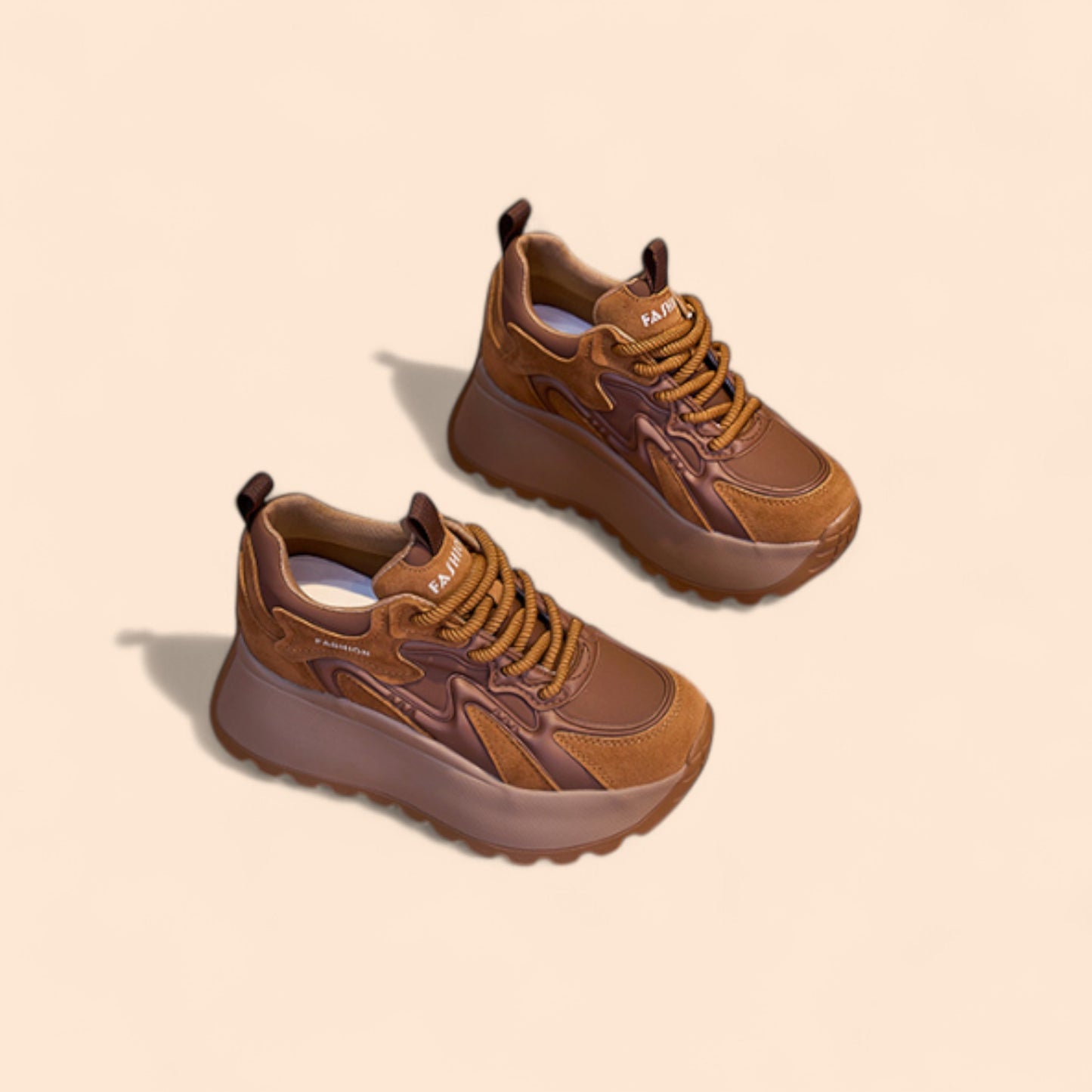 Brown Platform Sneakers Urban Coffee