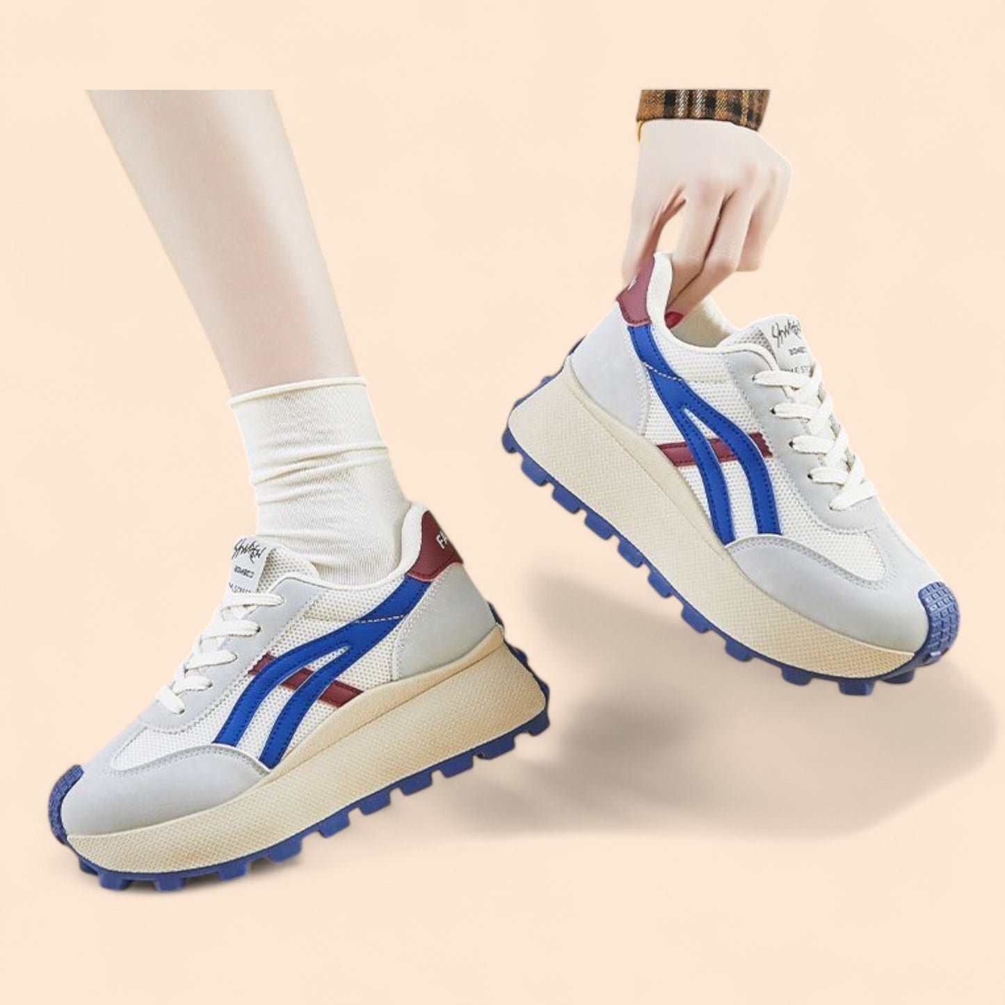 Zapatillas Azules Plataforma Azul Retro