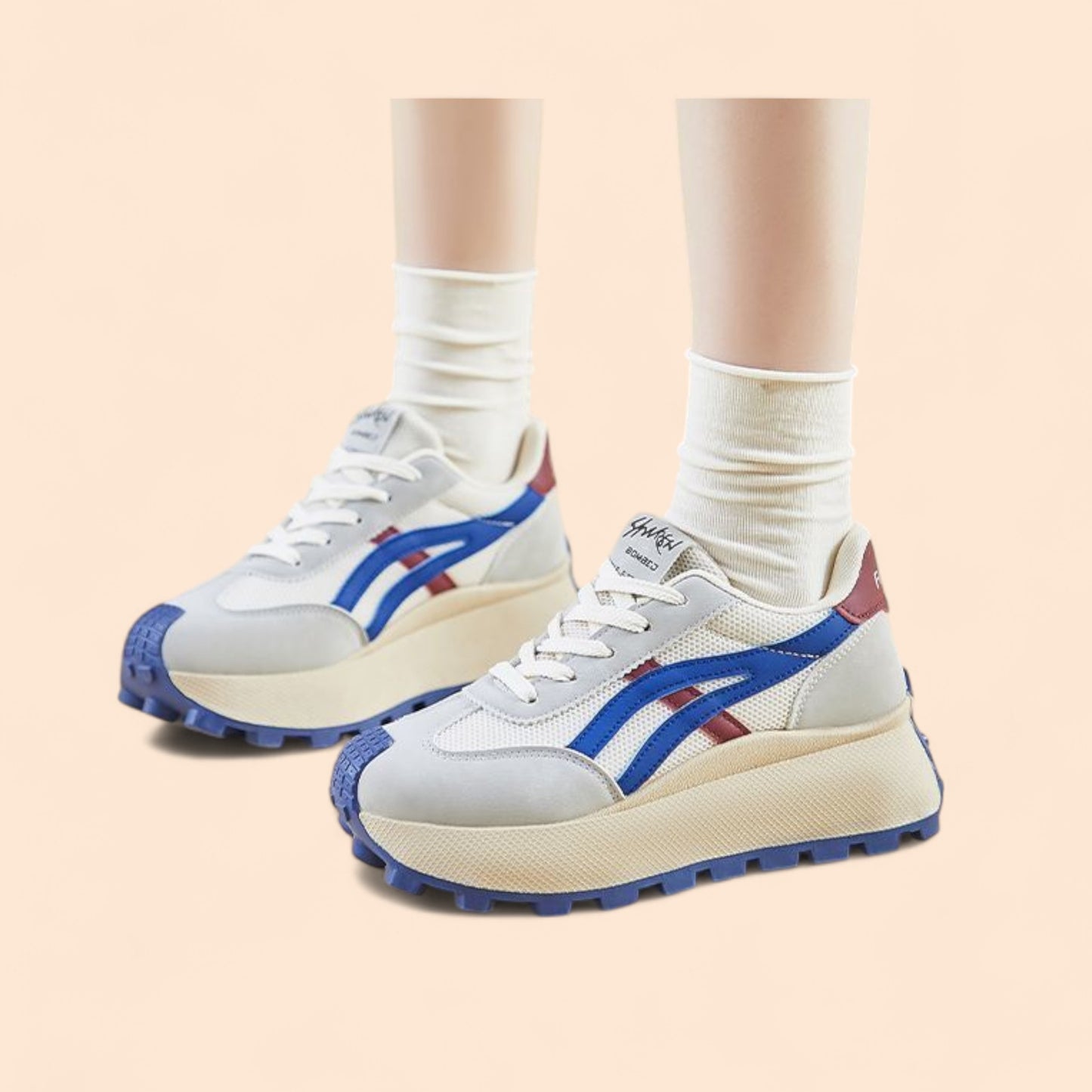 Zapatillas Azules Plataforma Azul Retro