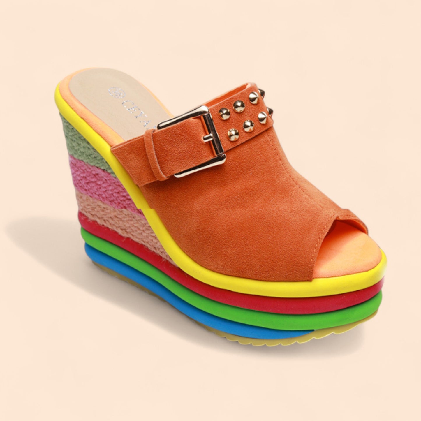 Sandalias Plataforma Naranjas Naranja Fiesta