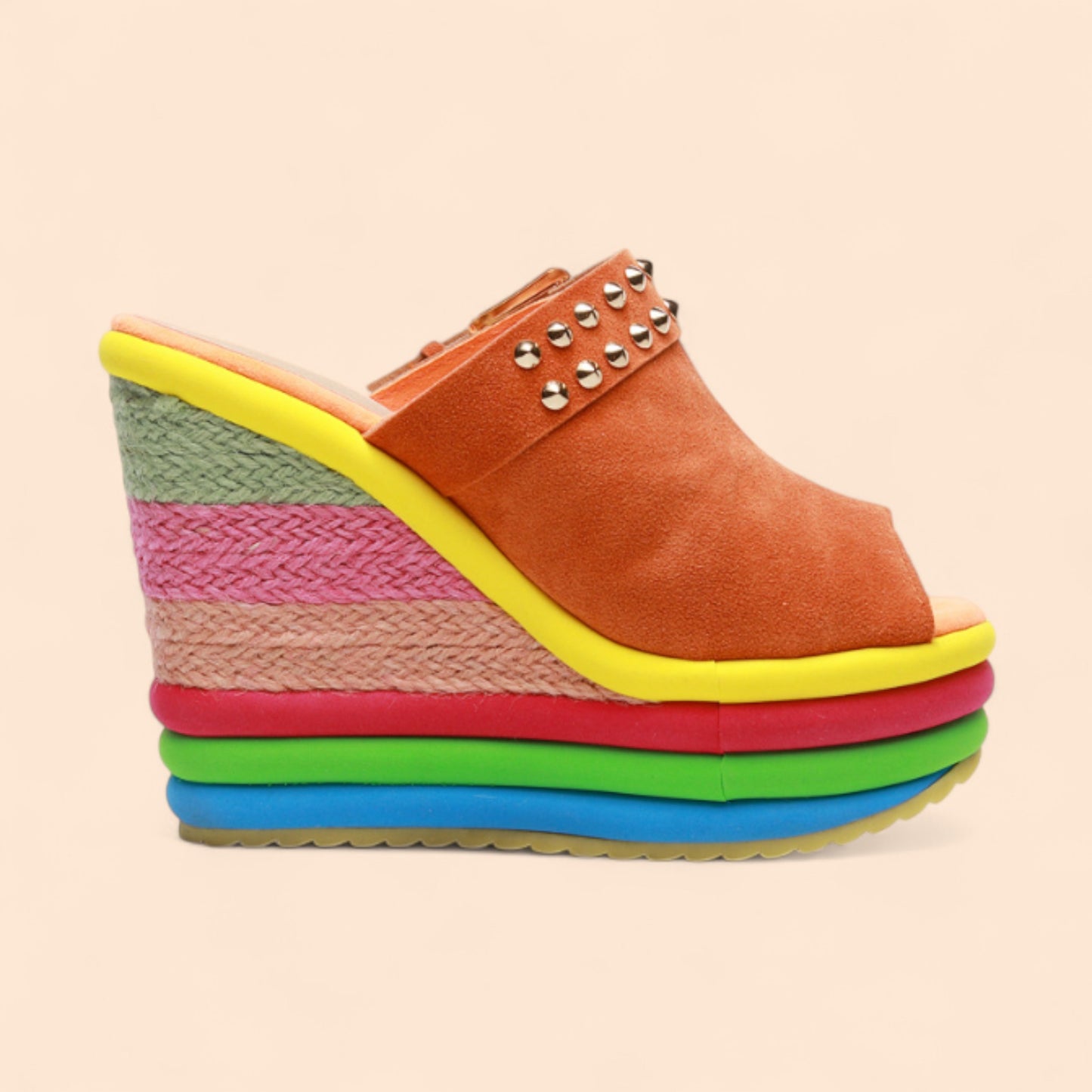 Sandalias Plataforma Naranjas Naranja Fiesta