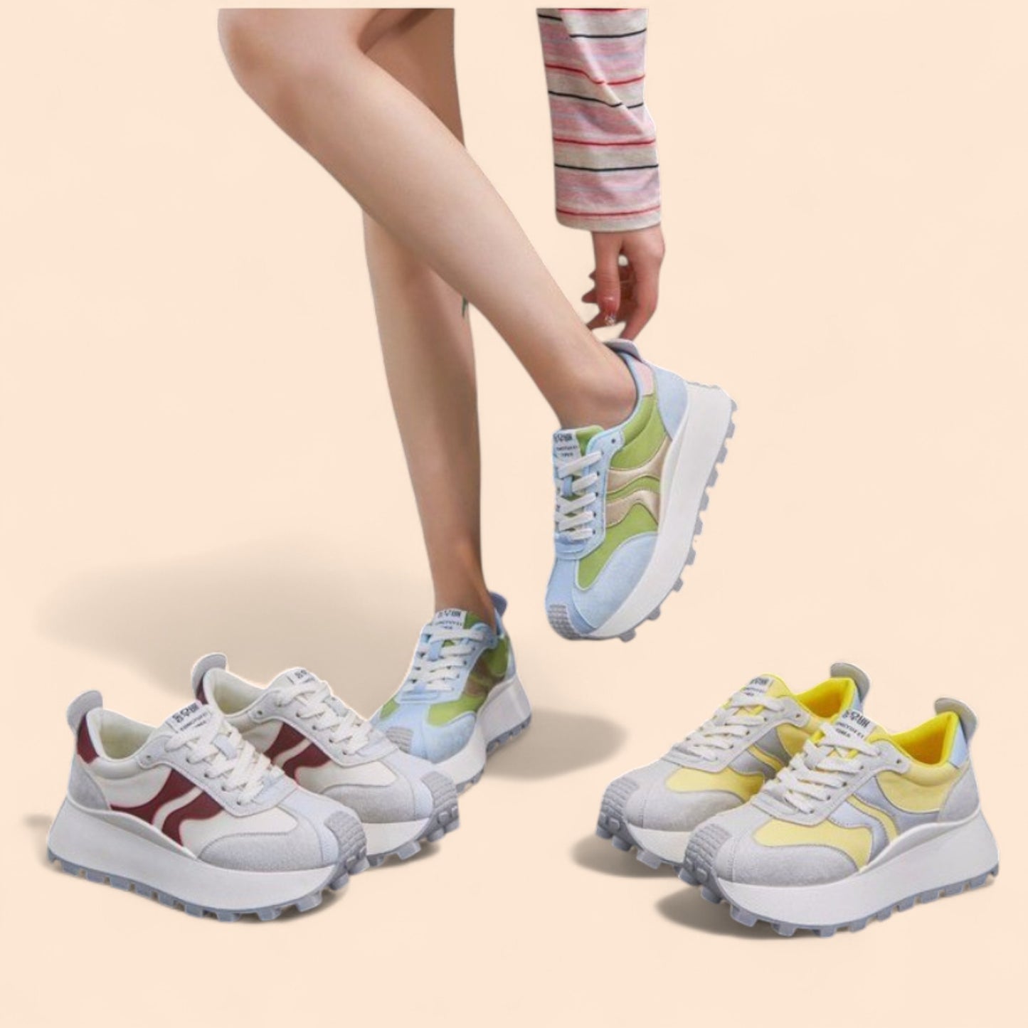 Zapatillas Rojas Mujer Plataforma Aurora