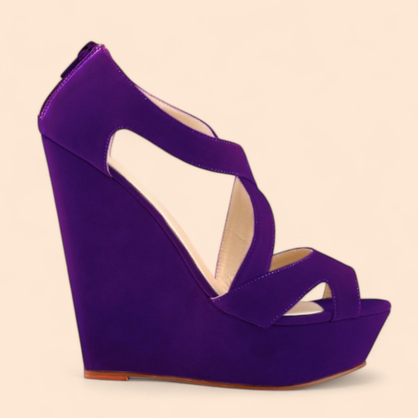 Sandalias Moradas Plataforma Elevanna