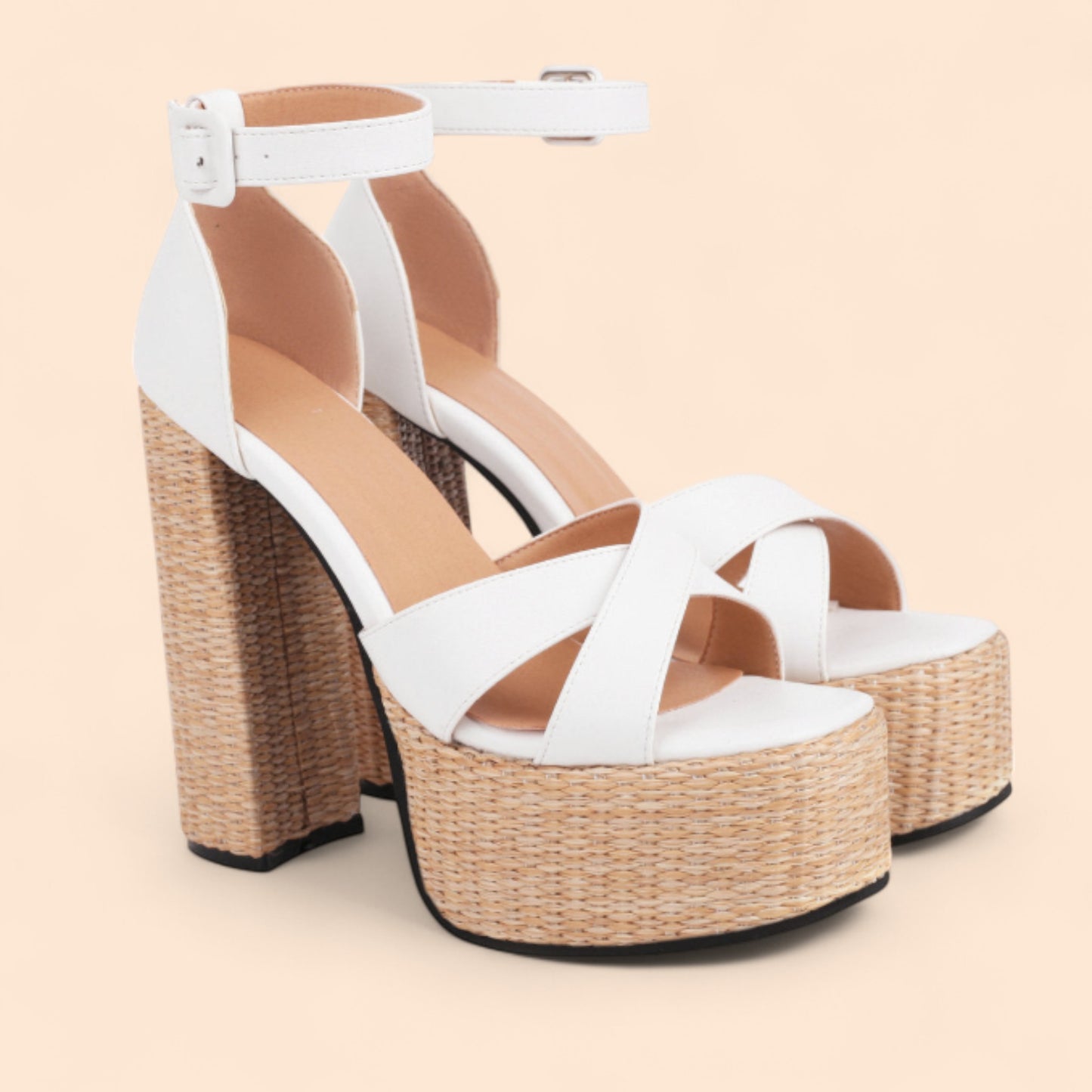 Sandalias Plataforma Blancas Impacto Total