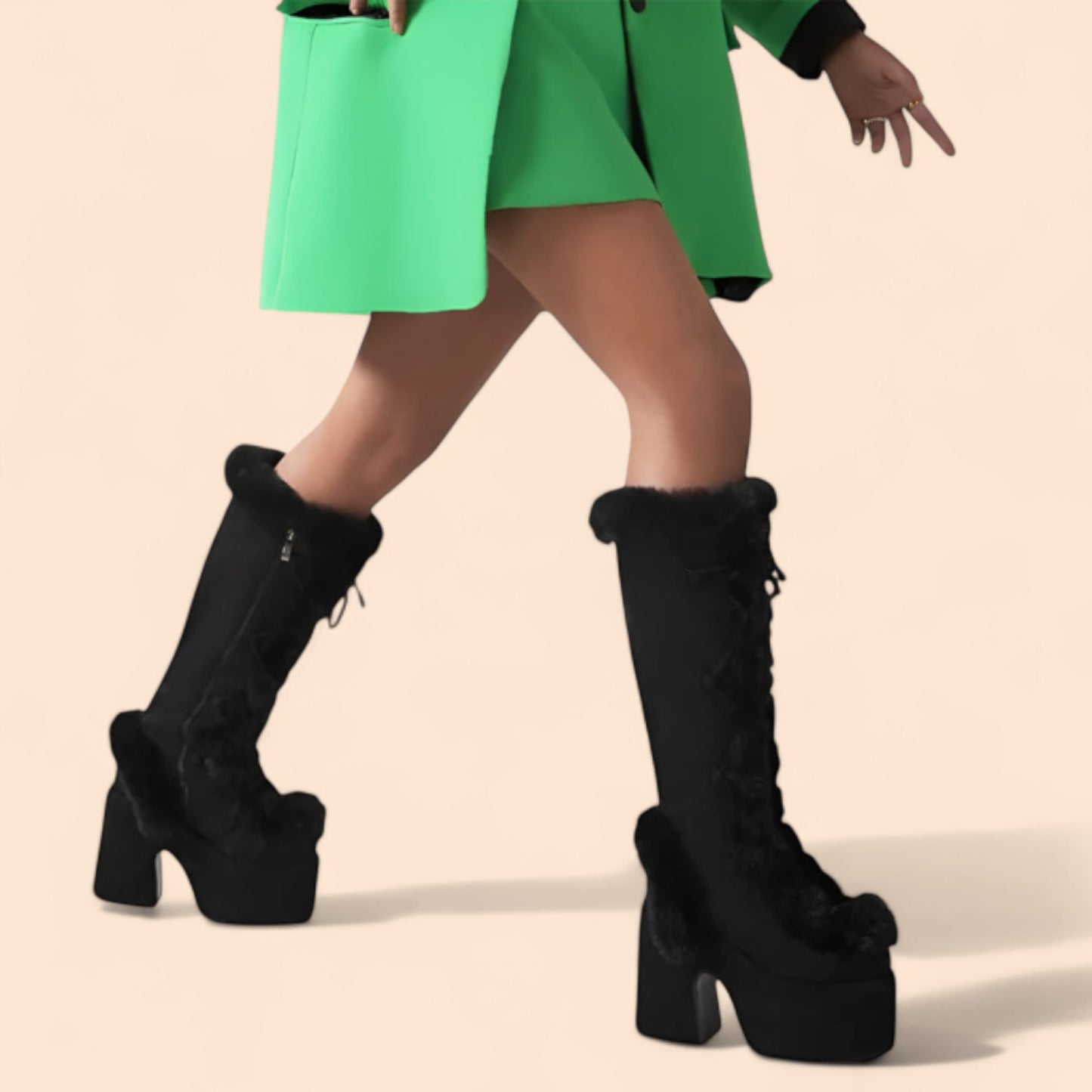 Botas Negras Plataforma Winter Glam