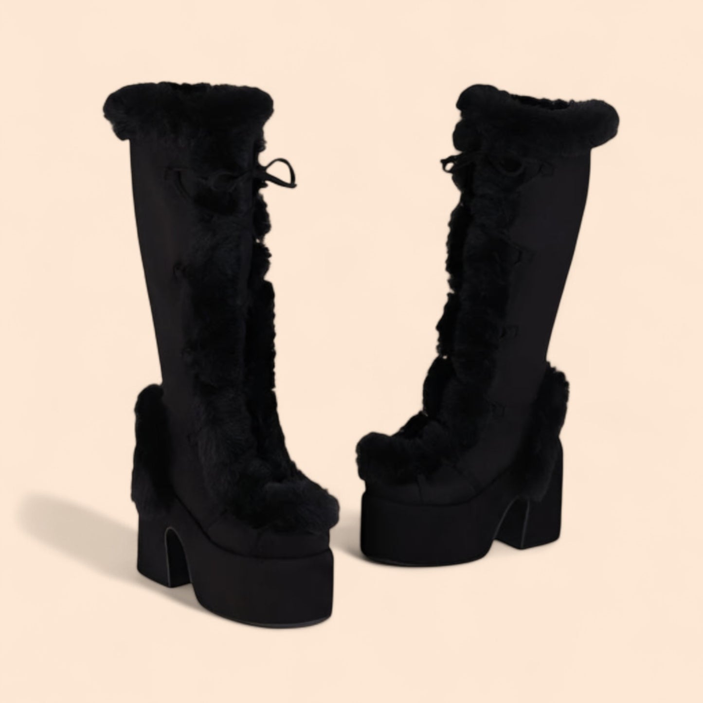 Botas Negras Plataforma Winter Glam