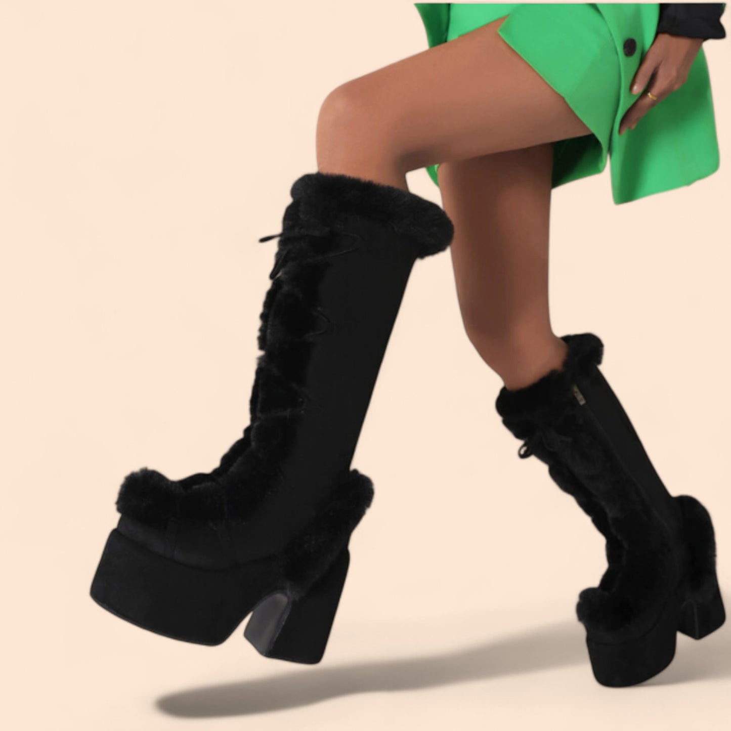 Botas Negras Plataforma Winter Glam