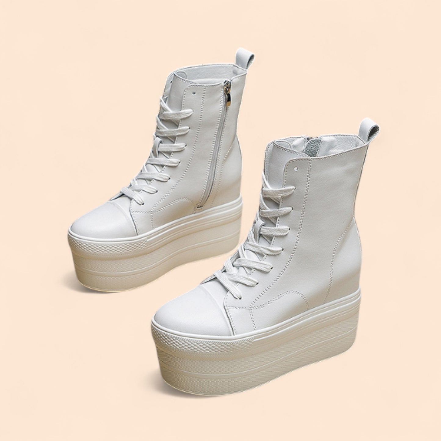 Zapatillas Blancas Plataforma Ares