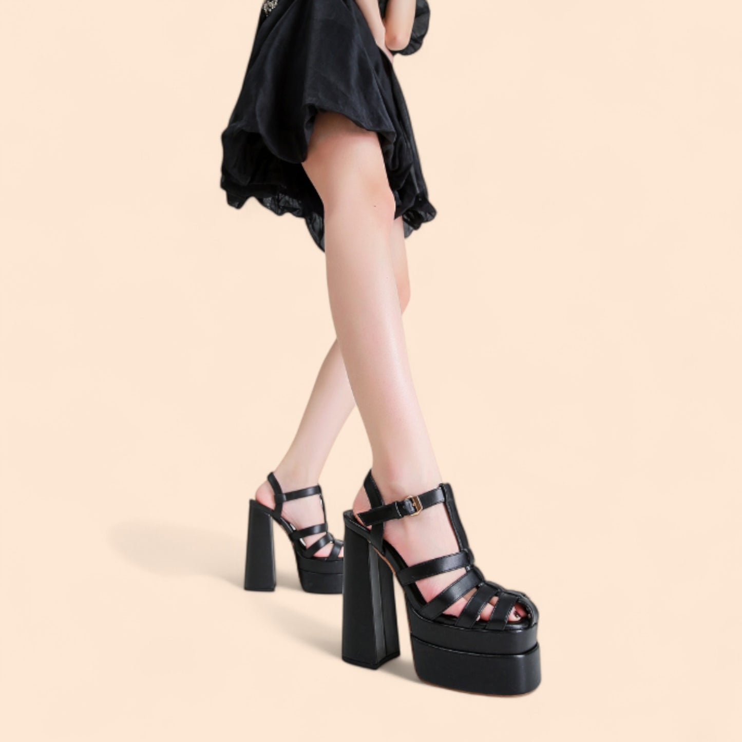 Sandalias Negras Plataforma Power Chic