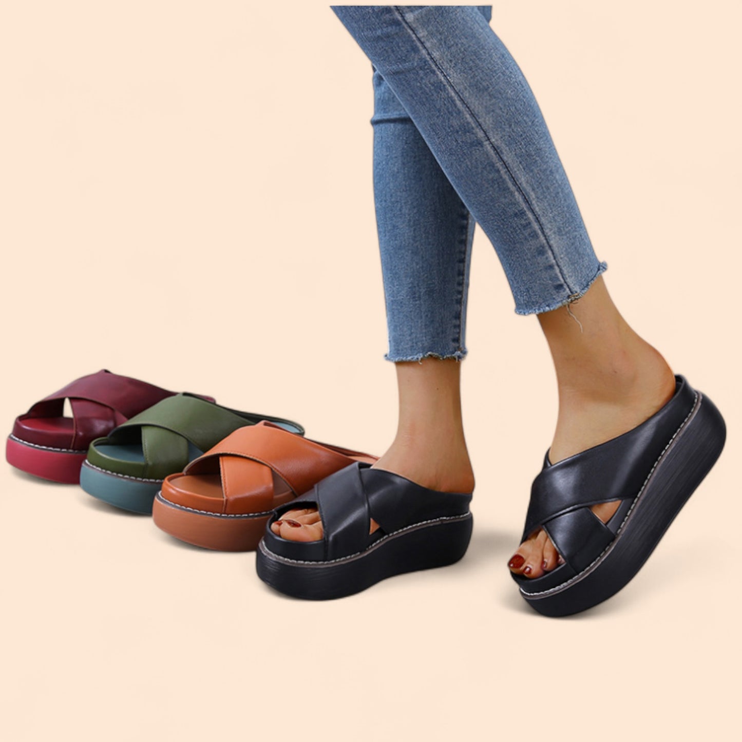 Chanclas Negras Plataforma Altura Zen