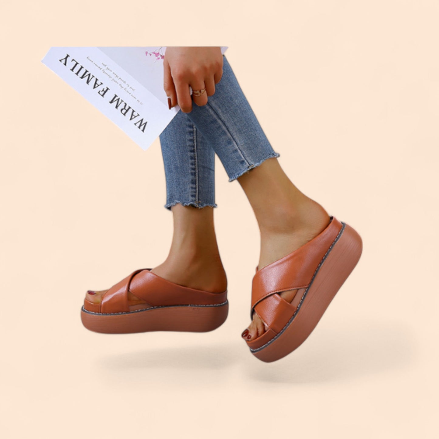 Chanclas Marrones Plataforma Altura Zen