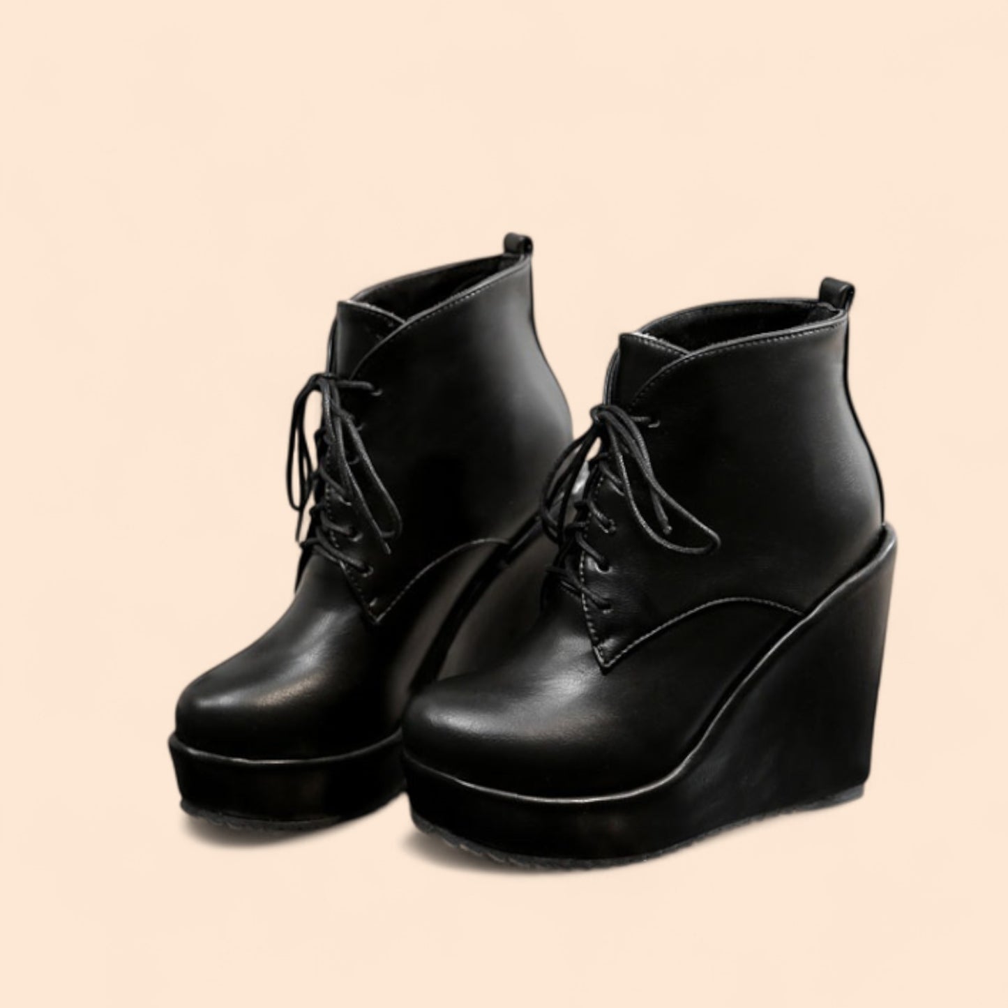 Black Atenea Platform Ankle Boots