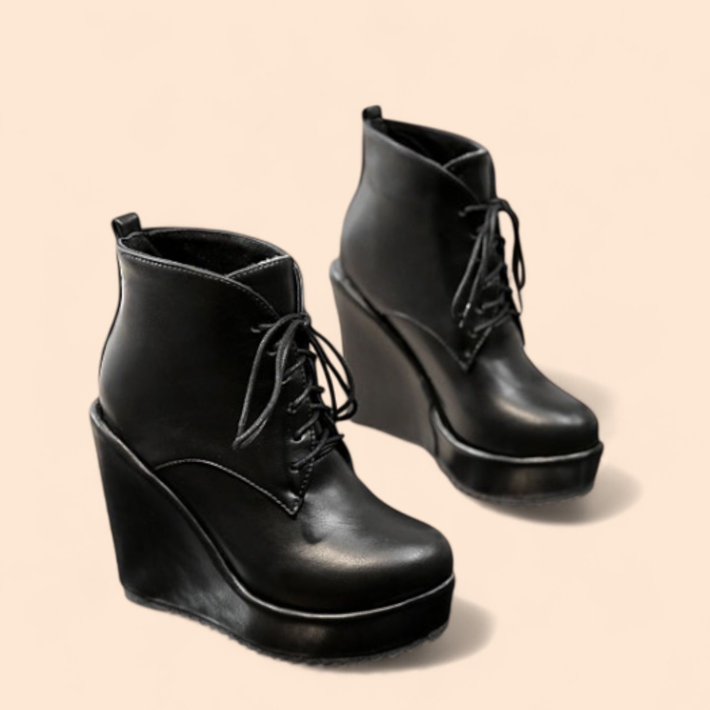 Black Atenea Platform Ankle Boots
