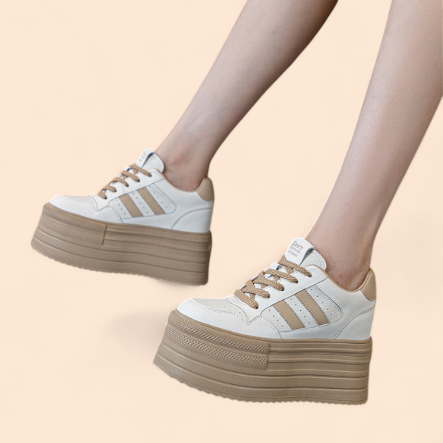 Zapatillas Beige Plataforma Mujer Euforia