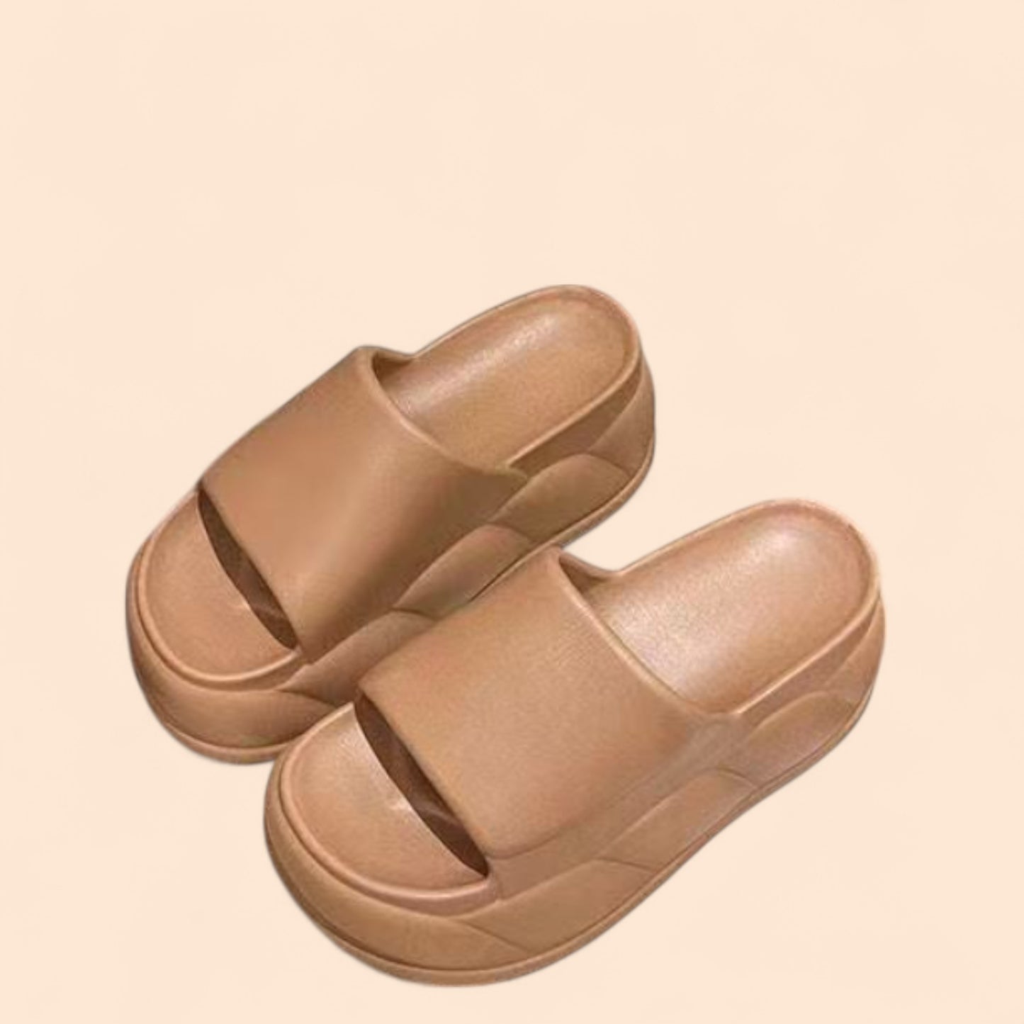 Brown Platform Flip Flops Mist