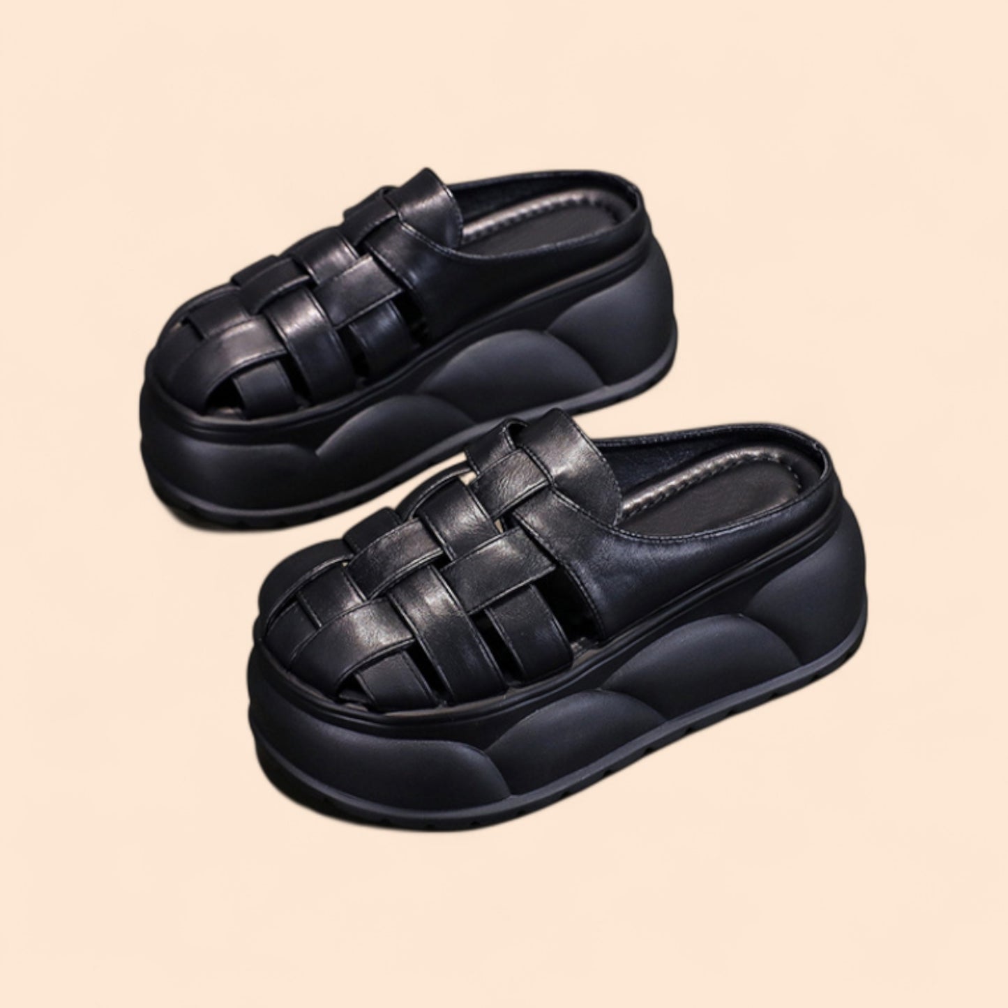 Chanclas Negras Plataforma Formentera