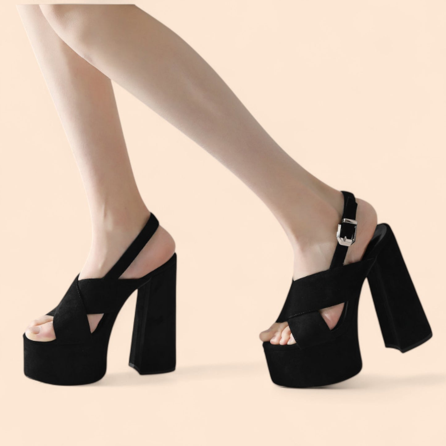 Sandalias Negras Plataforma Luna Negra