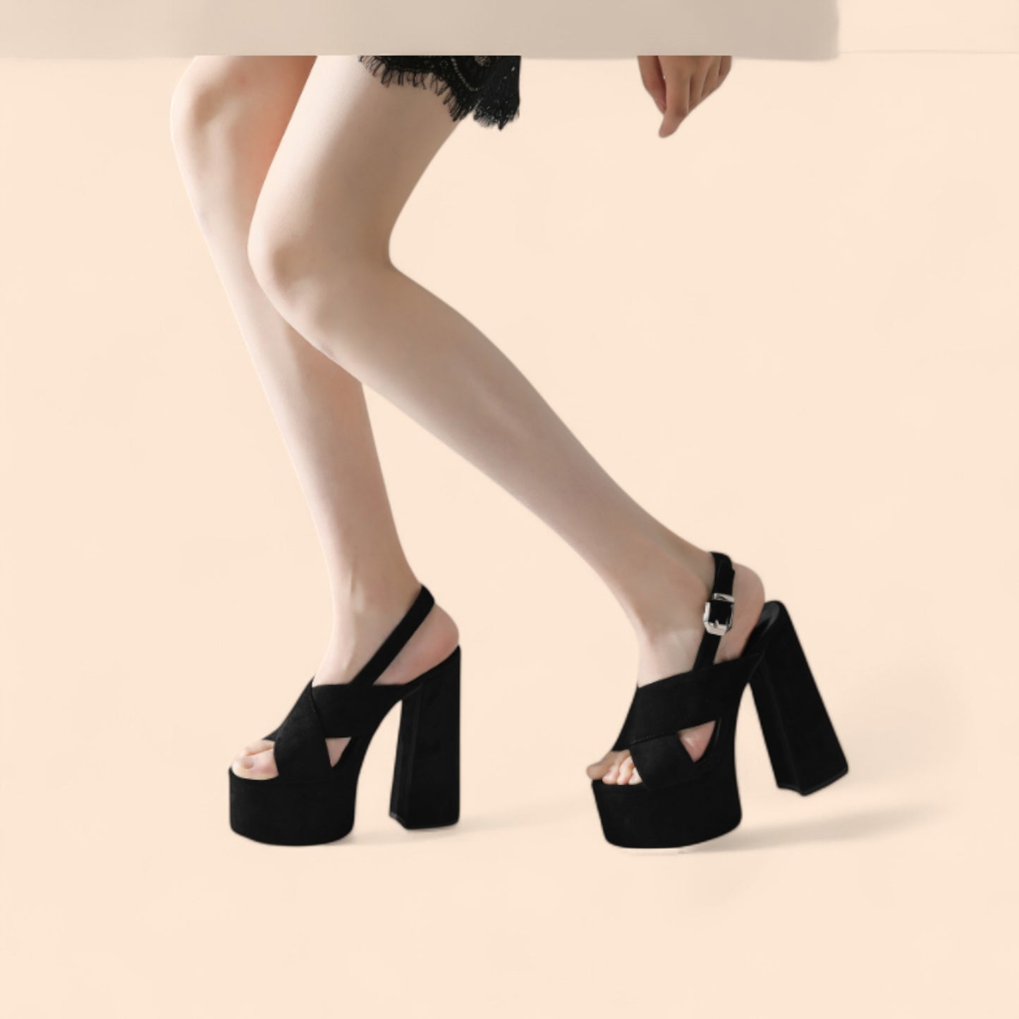 Sandalias Negras Plataforma Luna Negra