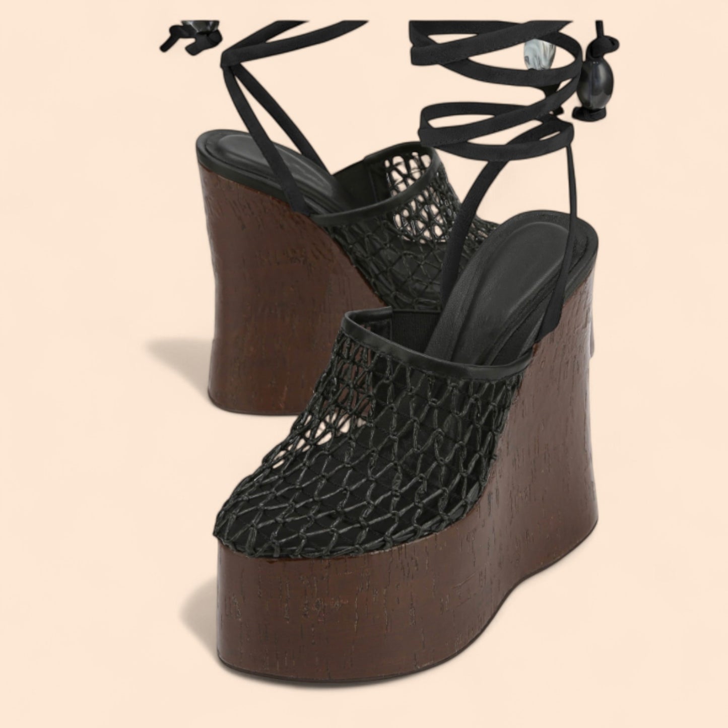 Sandalias Negras Plataforma Sirena