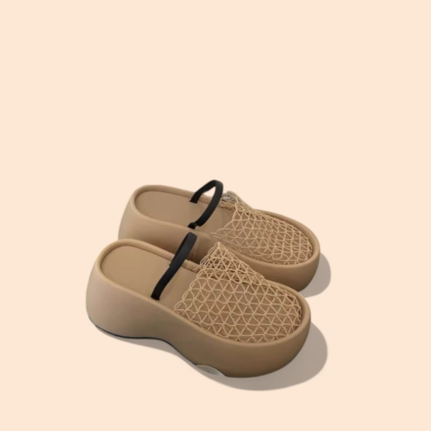 Sandalias Plataforma Beige Alzada