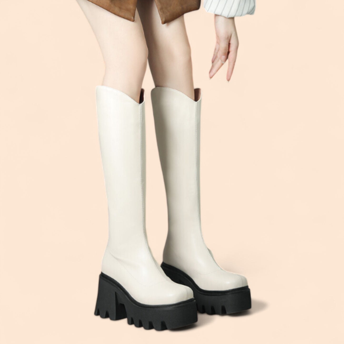 Botas Blancas Plataforma Artica