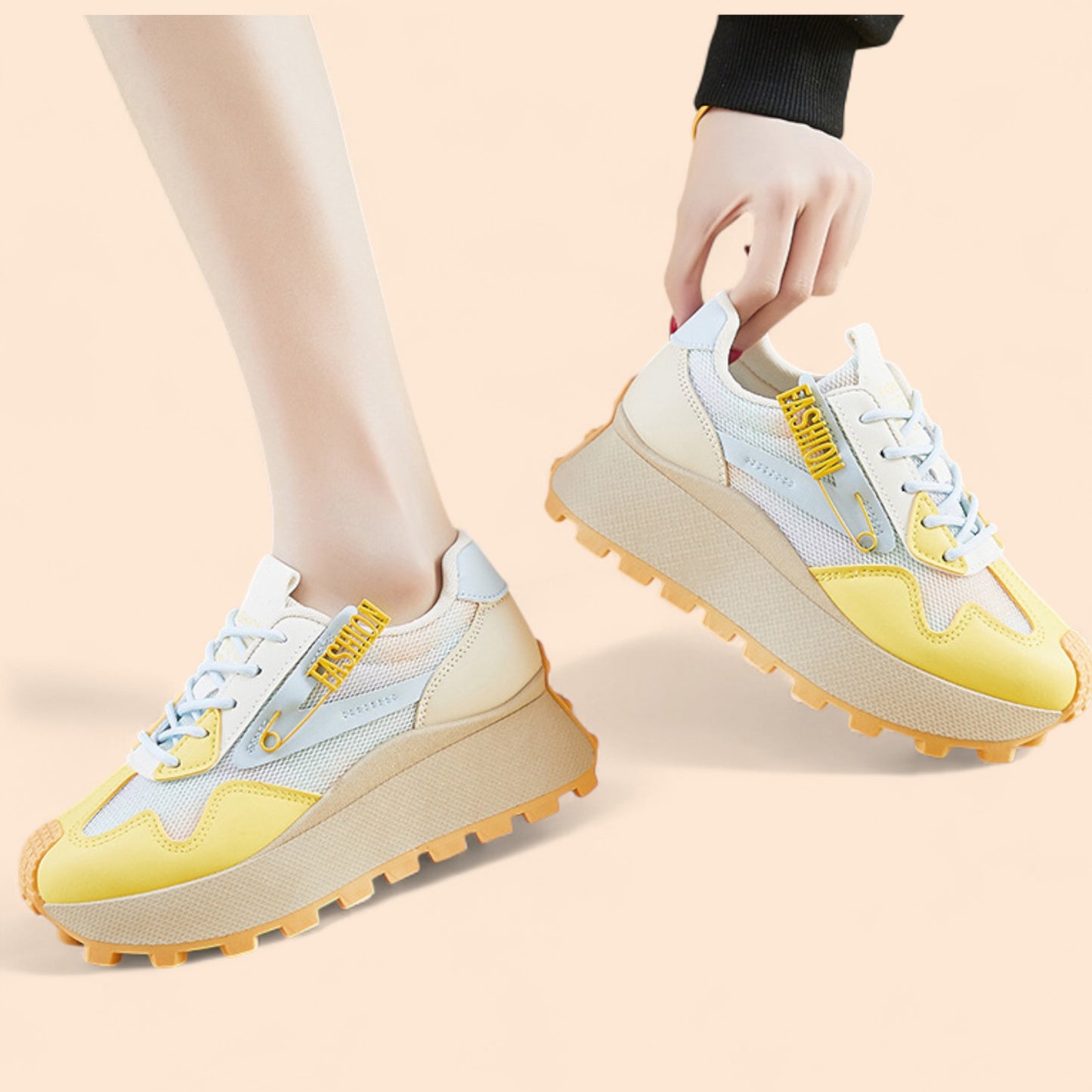 Zapatillas Amarillas Plataforma Cielo