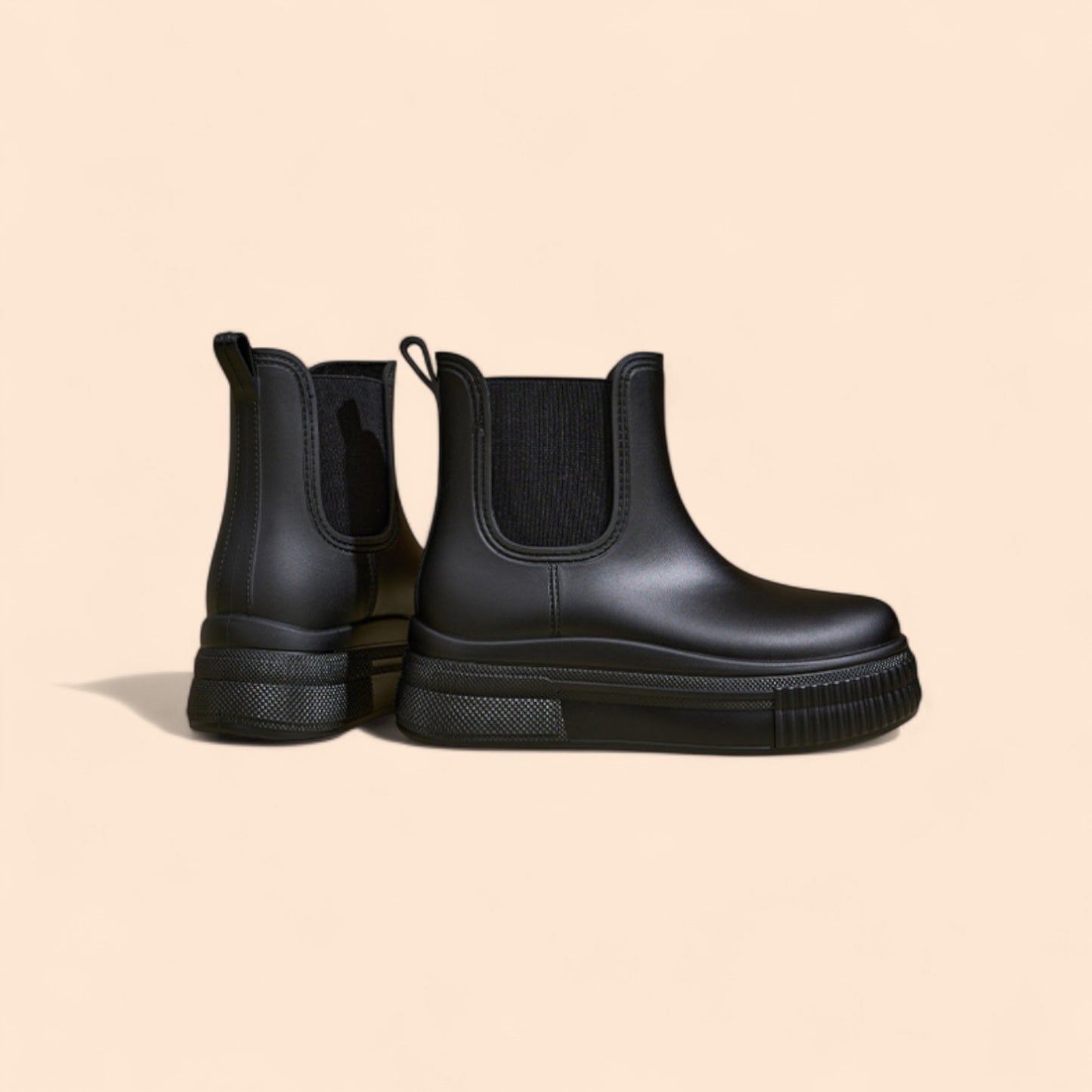 Botines Negros Plataforma Lluvia