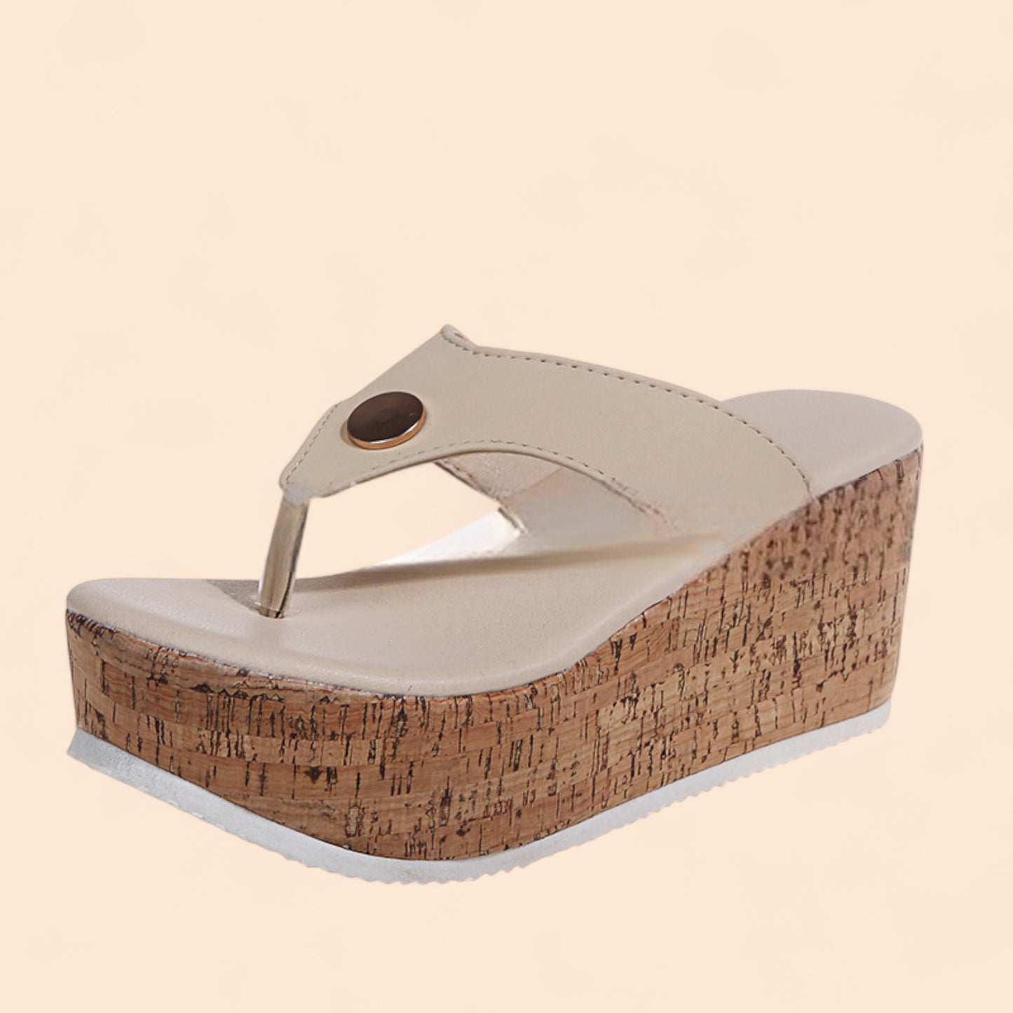 Chanclas Plataforma Beige Luma