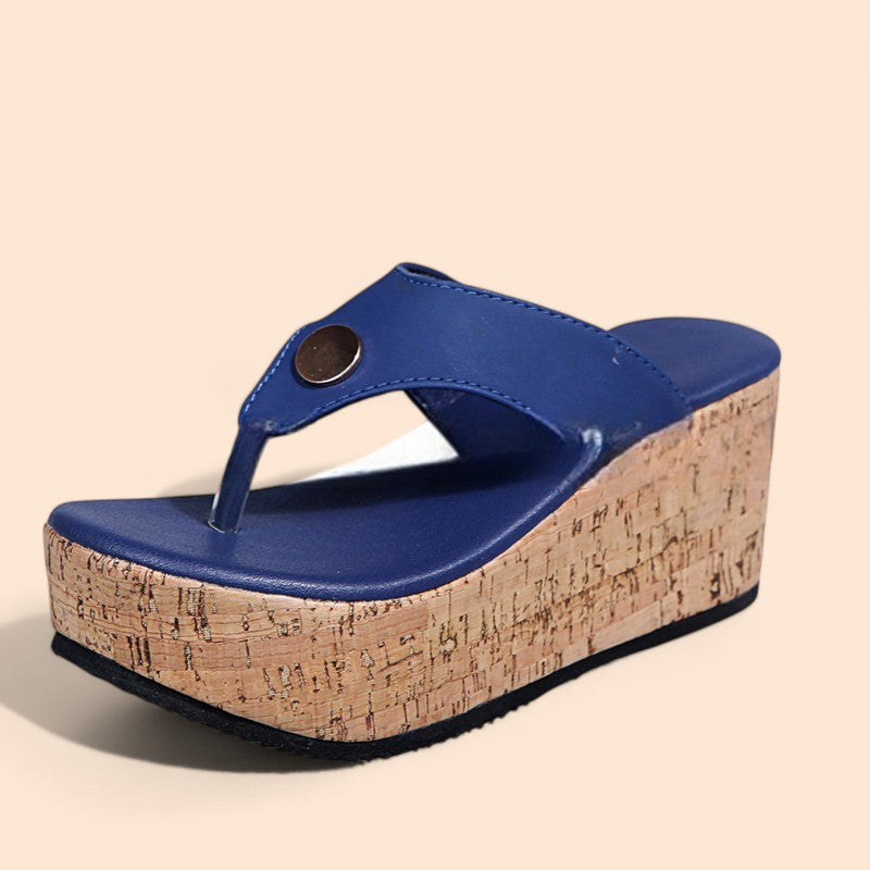 Chanclas Azules Plataforma Coralia