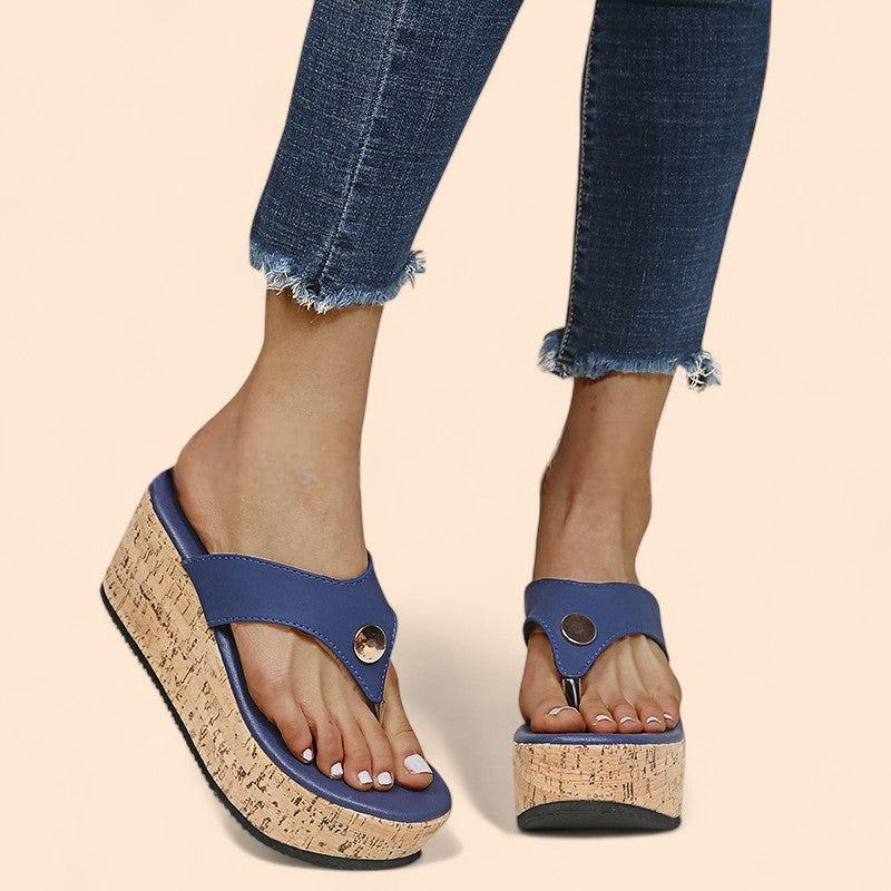 Chanclas Azules Plataforma Coralia