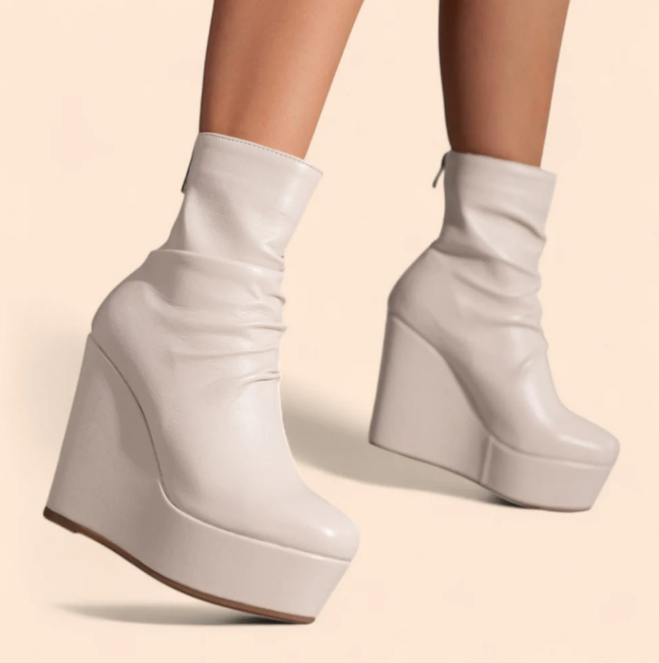 Botines Plataforma Beige