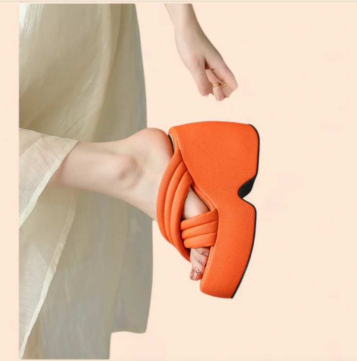 Sandalias Plataforma Naranja