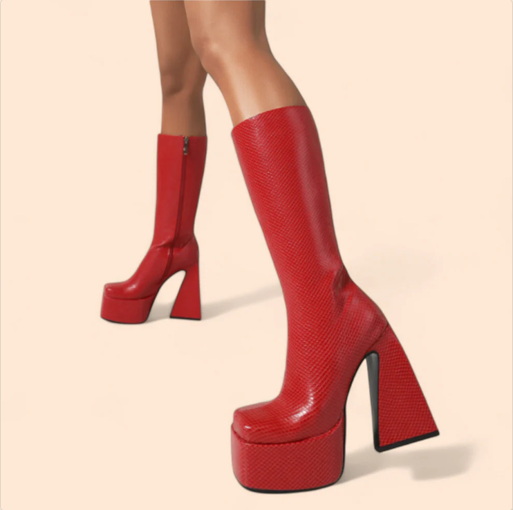 Botas Rojas Plataforma – Zapatos Plataforma