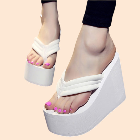Chanclas Blancas Plataforma Nivela