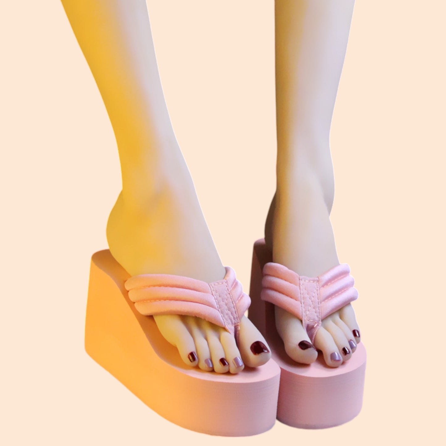 Chanclas Rosas Plataforma Elevia
