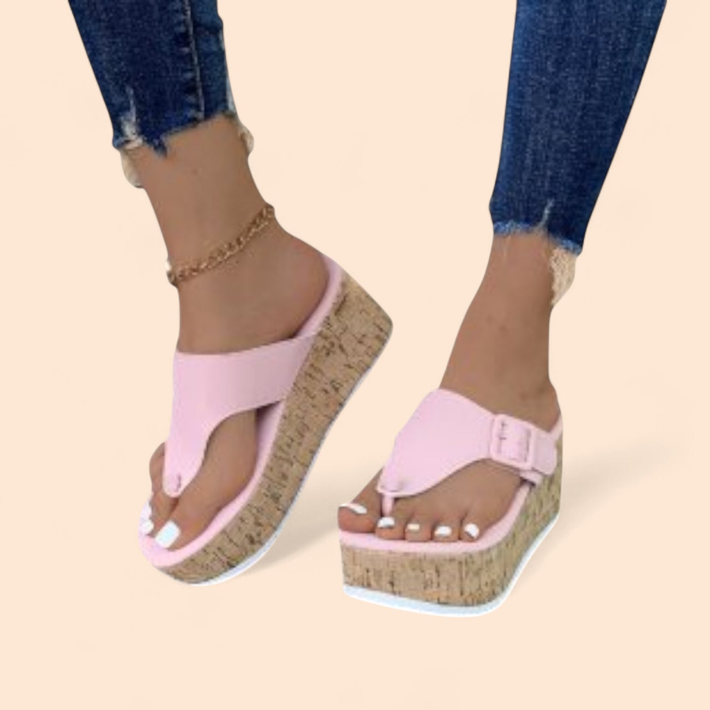Chanclas Rosas Plataforma Brisa Chic