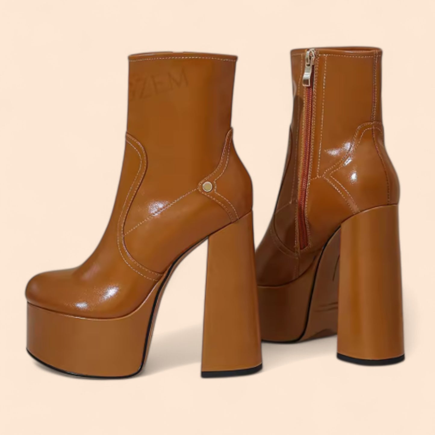 Botines Plataforma Marrones Golden Diva