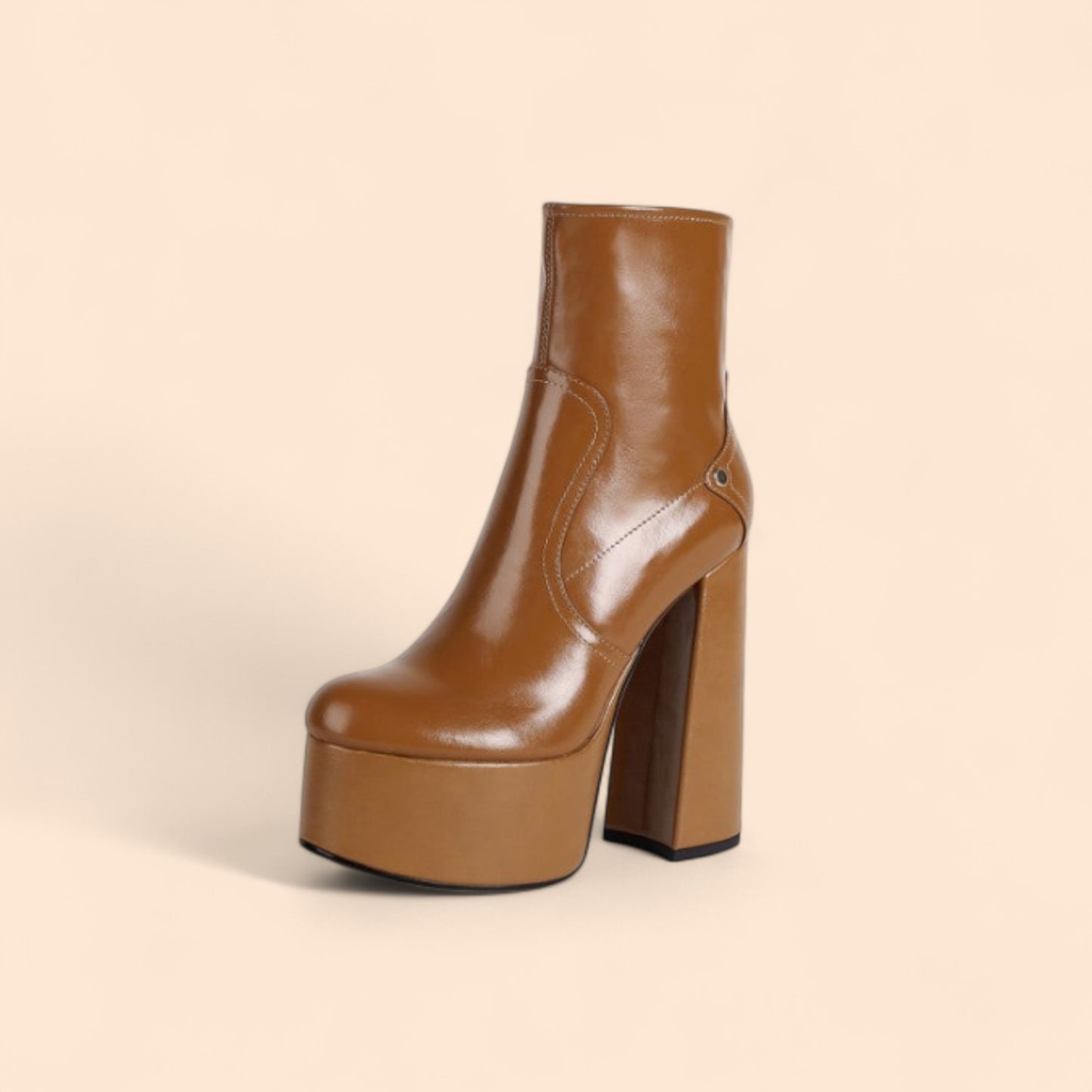 Botines Plataforma Marrones Golden Diva